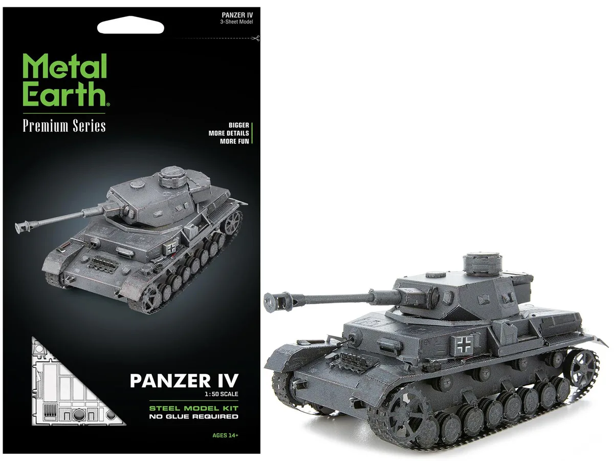Metal Earth Metal Earth German Panzer IV Tank Challenging Difficulty 196-part hobby collectible — product photo
