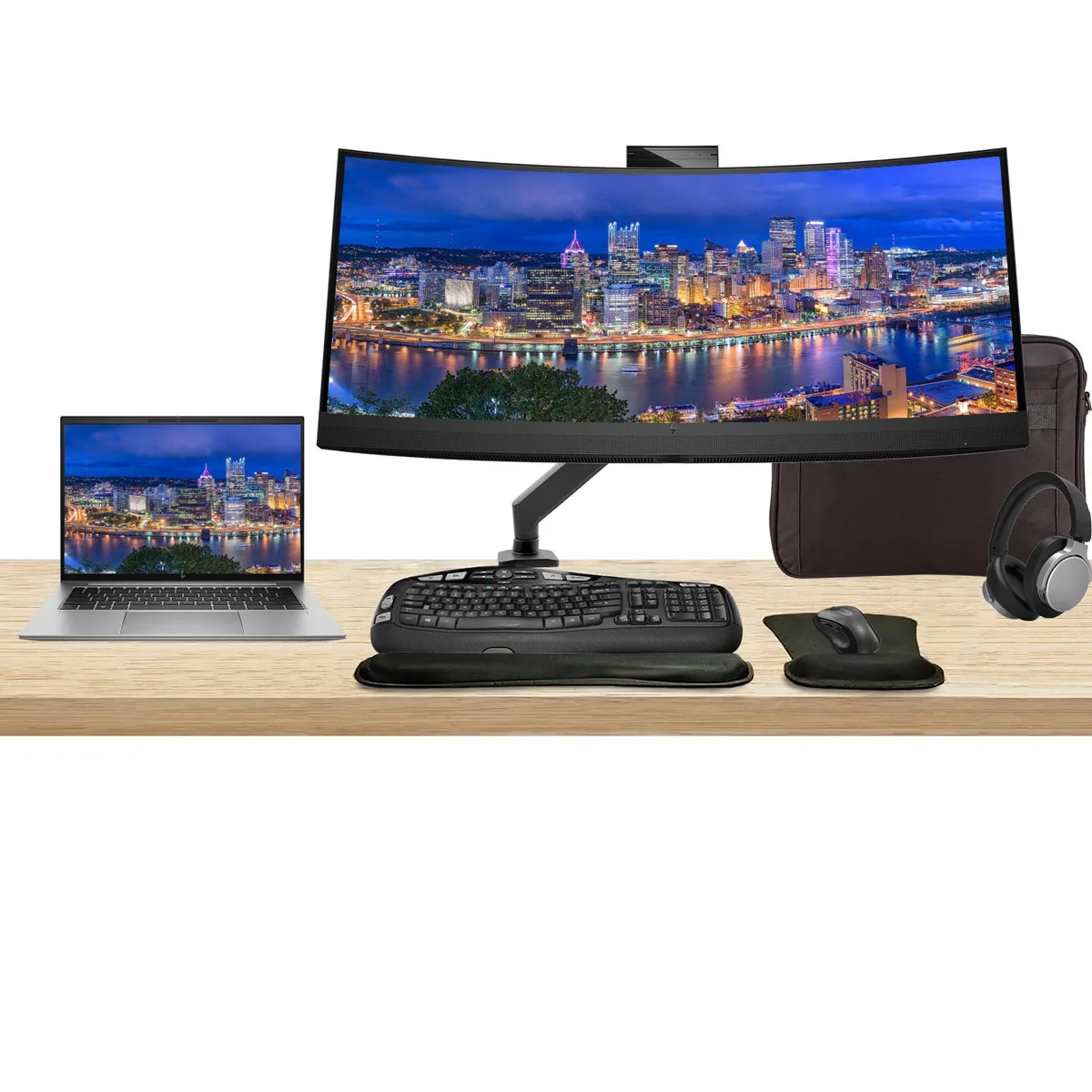 HP HP ZBook Firefly G10 14" Touchscreen Ryzen 9 Pro 32GB 512GB Windows 11 Pro Z34c 34" Monitor Bundle — product photo