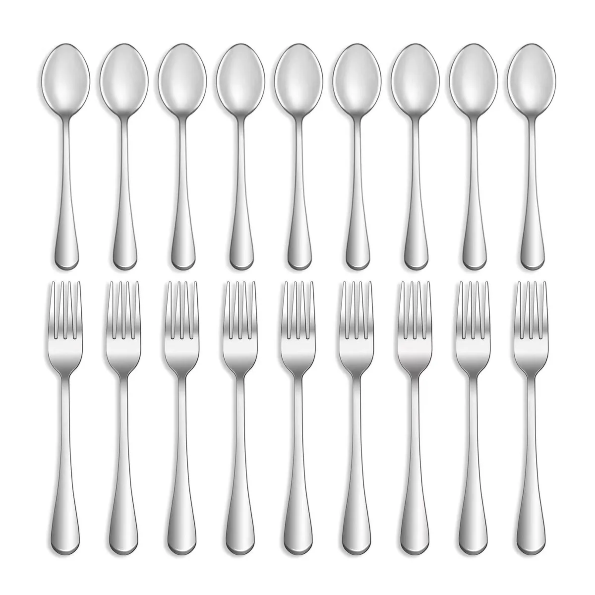No Sew No Sew 16-Piece Forks and Spoons Cutlery Set Silver — product photo