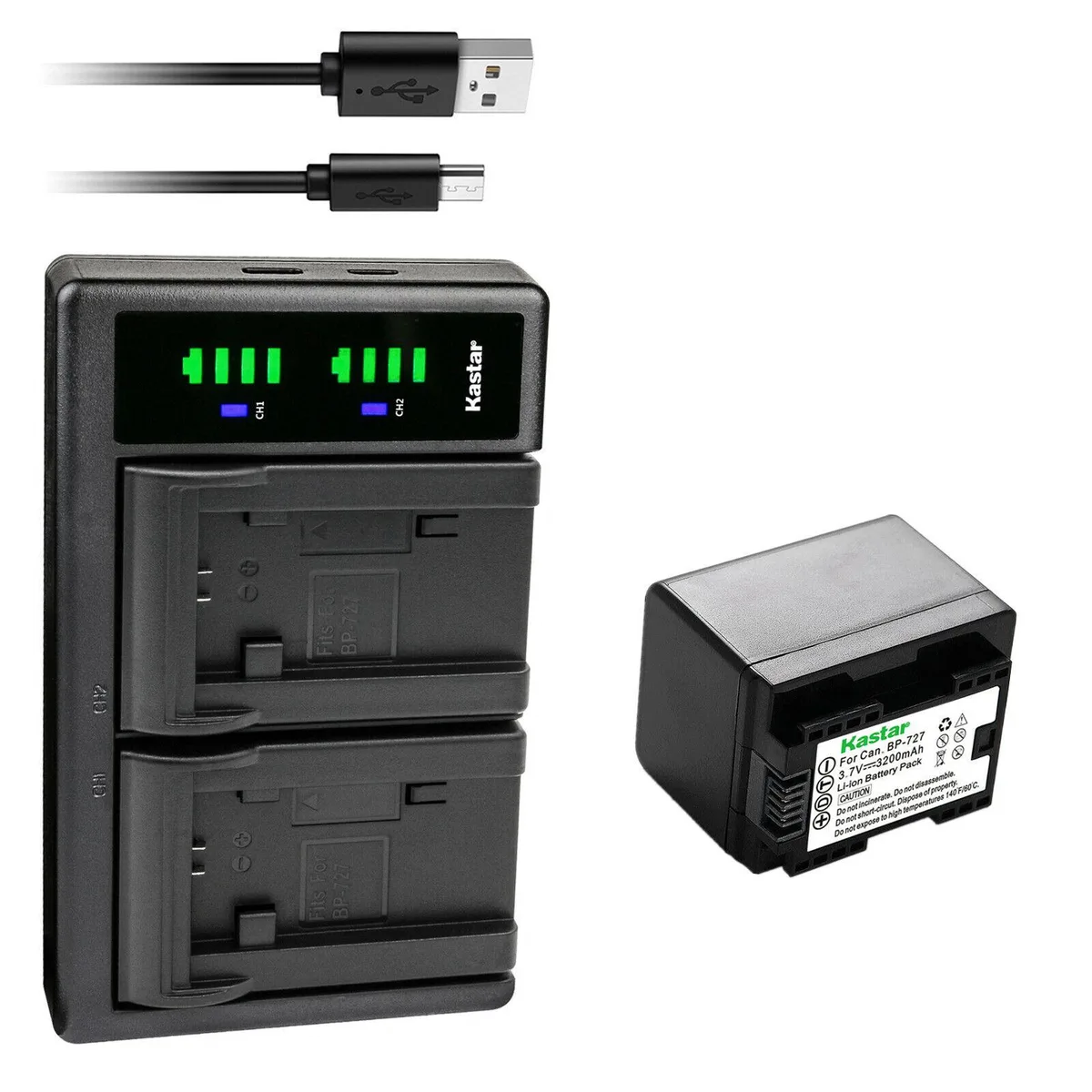 Kastar Kastar BP-727 battery &amp; LTD2 USB charger 1-pack — product photo
