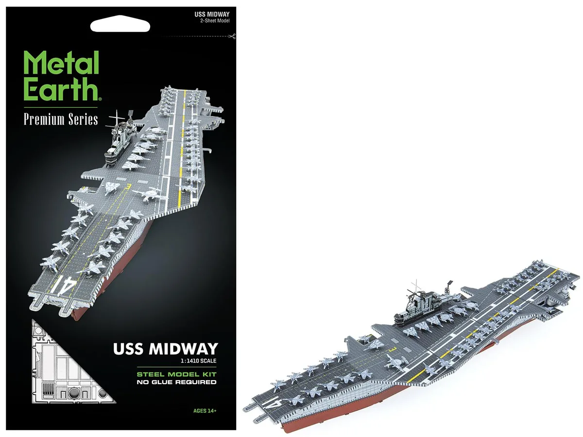 Metal Earth Metal Earth USS Midway CV-41 Aircraft Carrier Model Kit 113 Parts Challenging Difficulty — product photo
