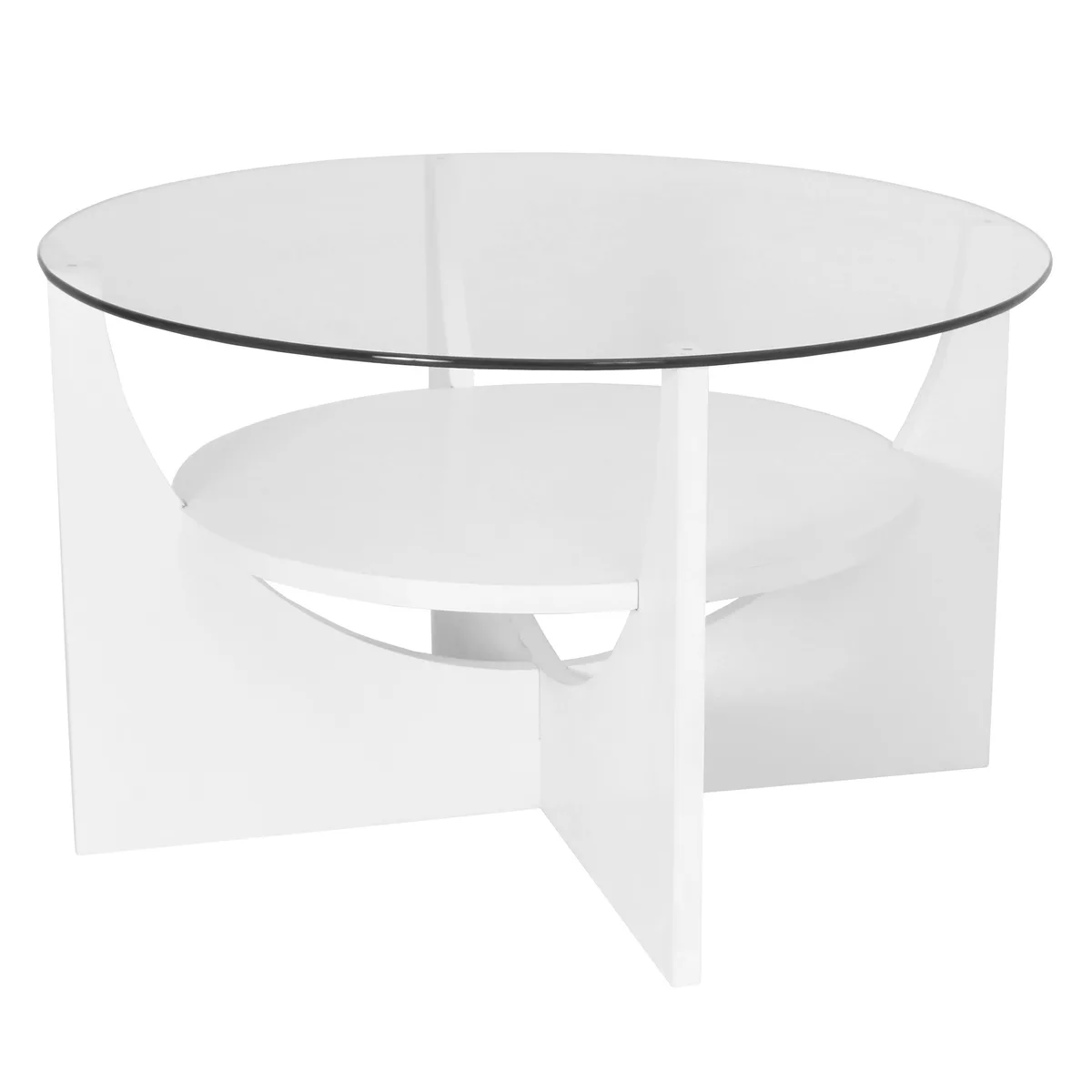 tuphen tuphen U-Shaped Coffee Table White Wood Glass 50 lbs — product photo
