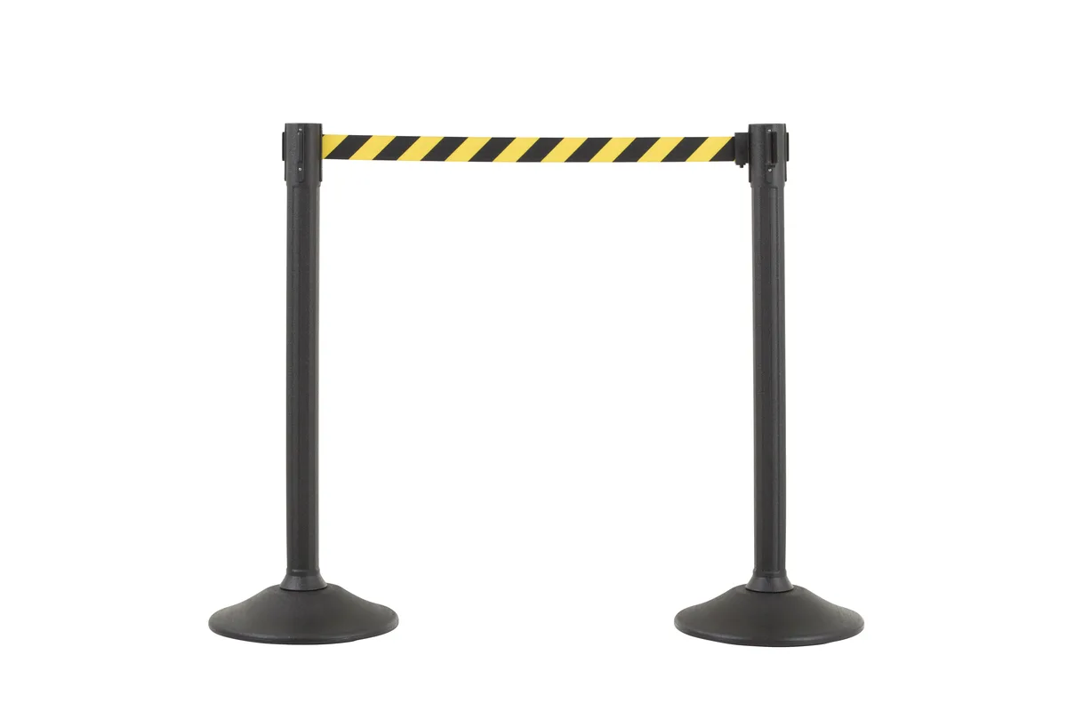 US Weight US Weight U2000CYB Barrier Post with Belt Black 6 1/2 ft 38 1/2 in traffic safety equipment — product photo