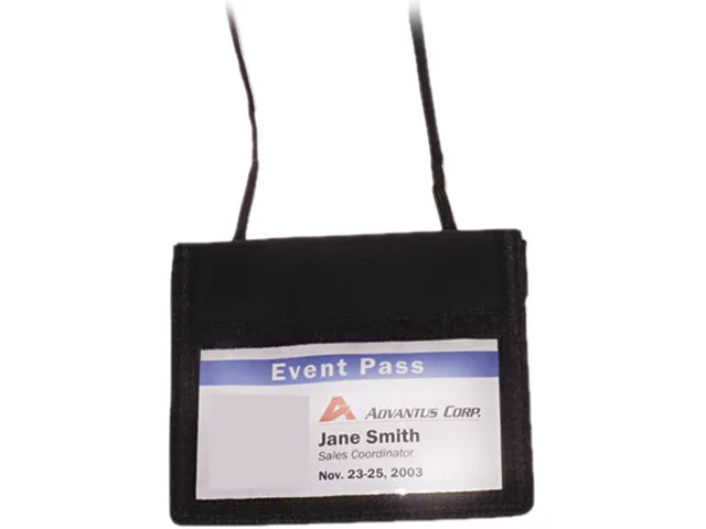 Advantus Advantus 75452 Horizontal ID Badge Holder with Neck Pouch Black 12 Pack — product photo