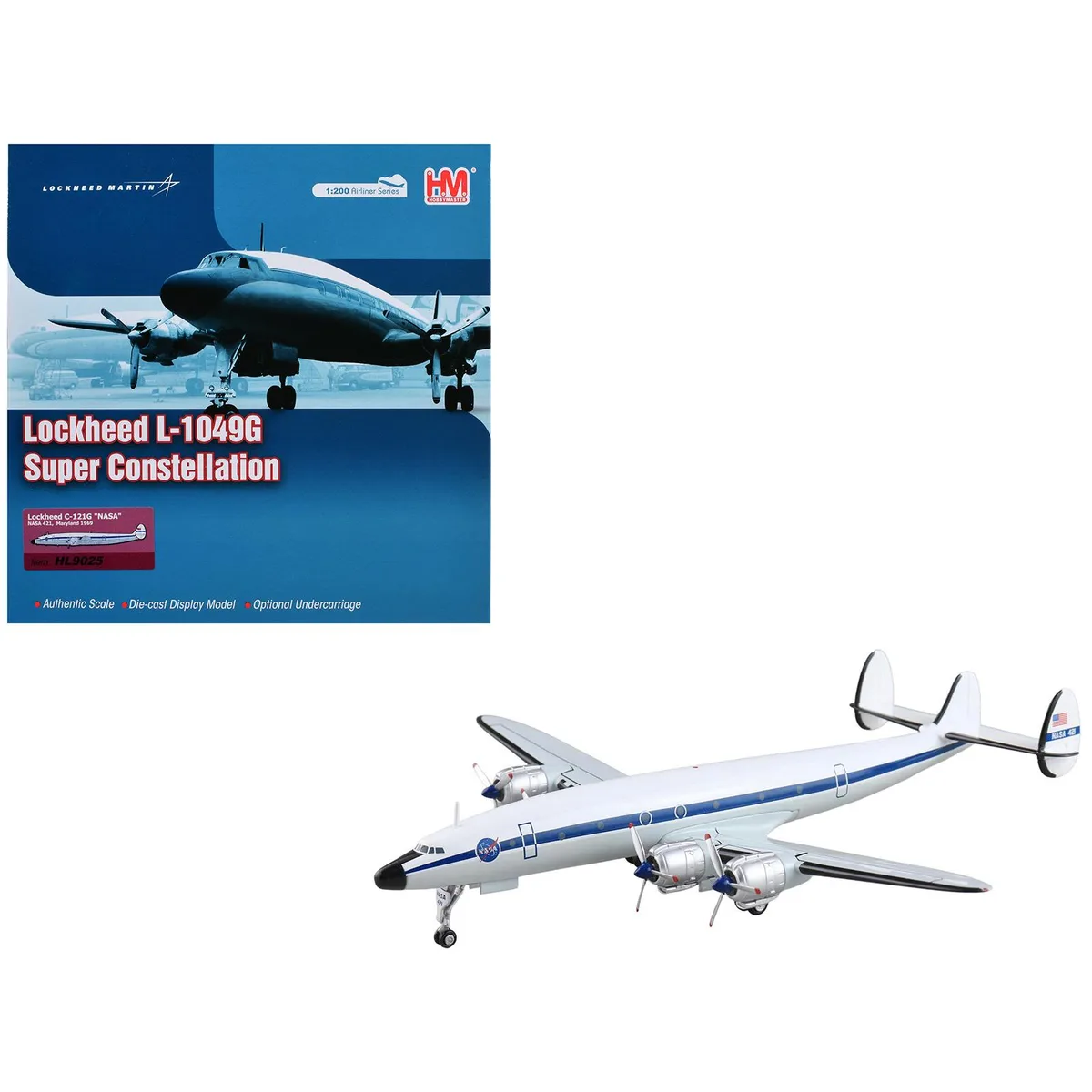 Hobby Master Hobby Master Lockheed C-121G Constellation NASA 421 1/200 Diecast — product photo