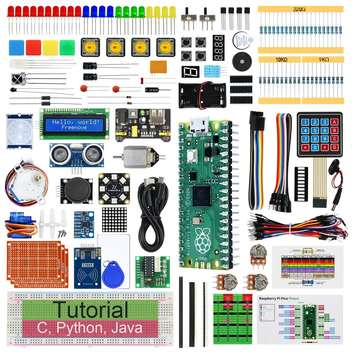 KEHIPI KEHIPI Ultimate Starter Kit for Raspberry Pi Pico (Included) 222 Items 119 Projects 767-Page Tutorial — product photo