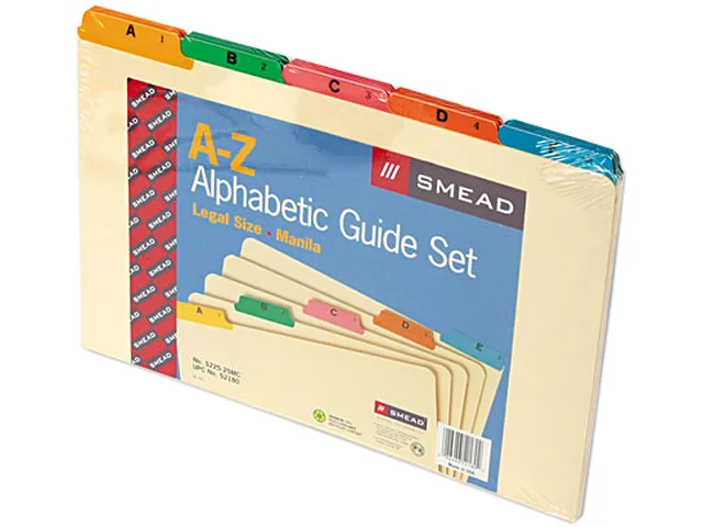 Smead Smead 52180 Alphabetic Top Tab File Guides Legal 25 Set — product photo
