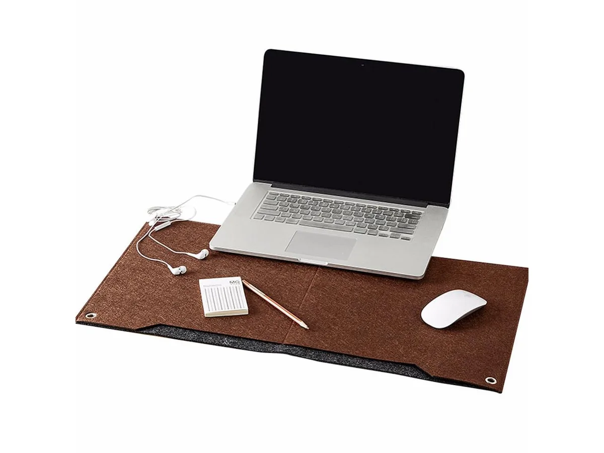 ESTONE ESTONE Felt Desk Mat Brown 24.8x13x.2 inches — product photo