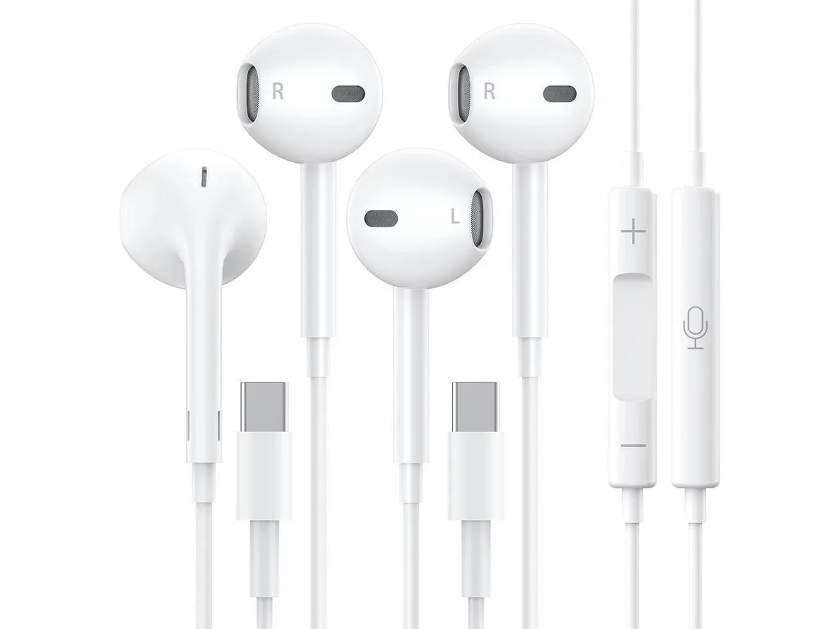 BONAEVER BONAEVER 2 Pack USB-C Earbuds with Mic & Remote — product photo