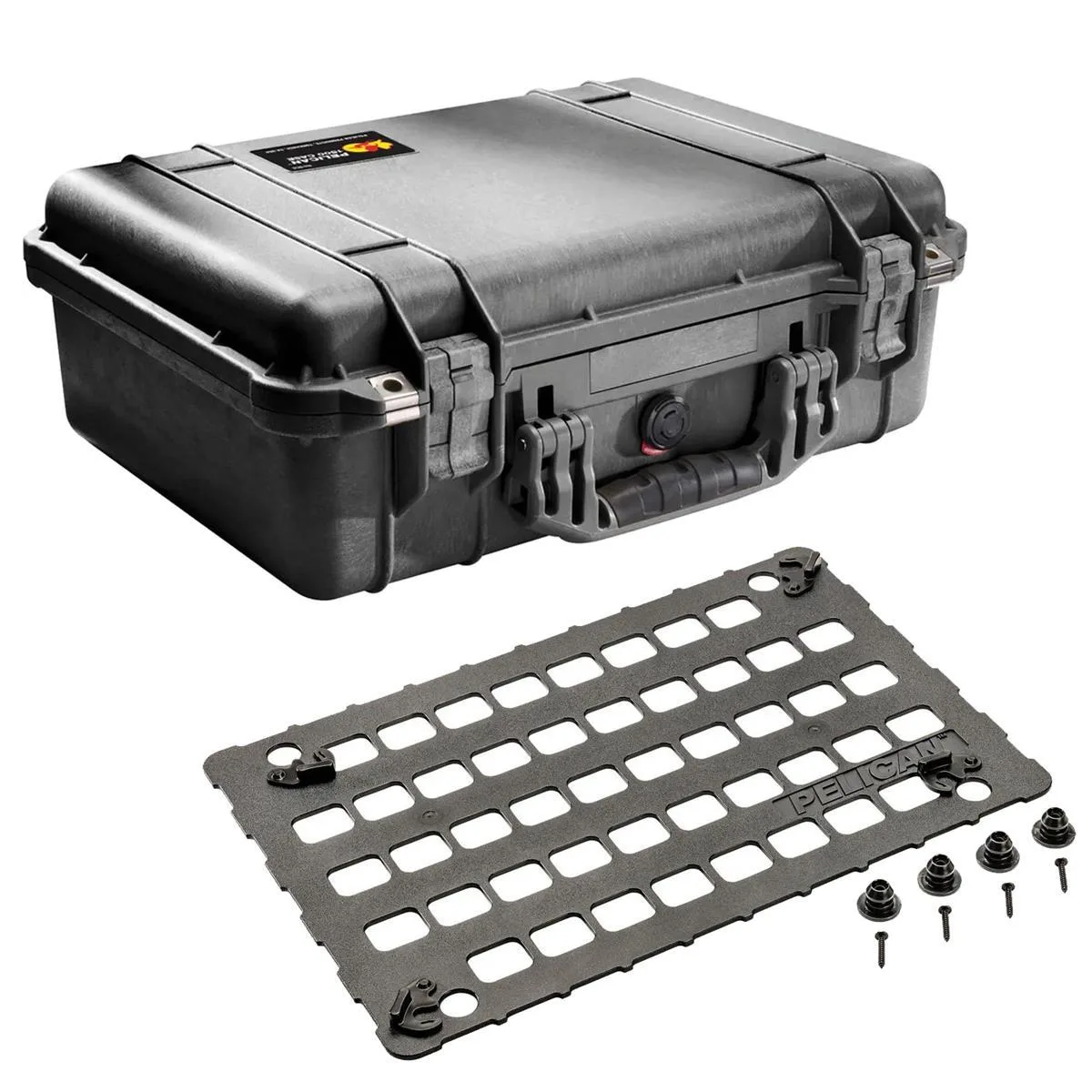 Pelican Products, Inc. Pelican 1500 Watertight Hard Case with Foam &amp; MOLLE Panel, Black — product photo