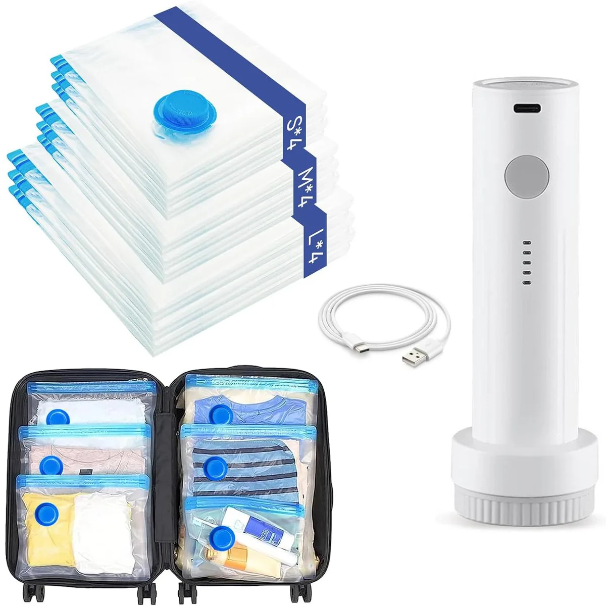 TROPRO TROPRO Vacuum Storage Bags 12 Pack with Rechargeable Pump — product photo