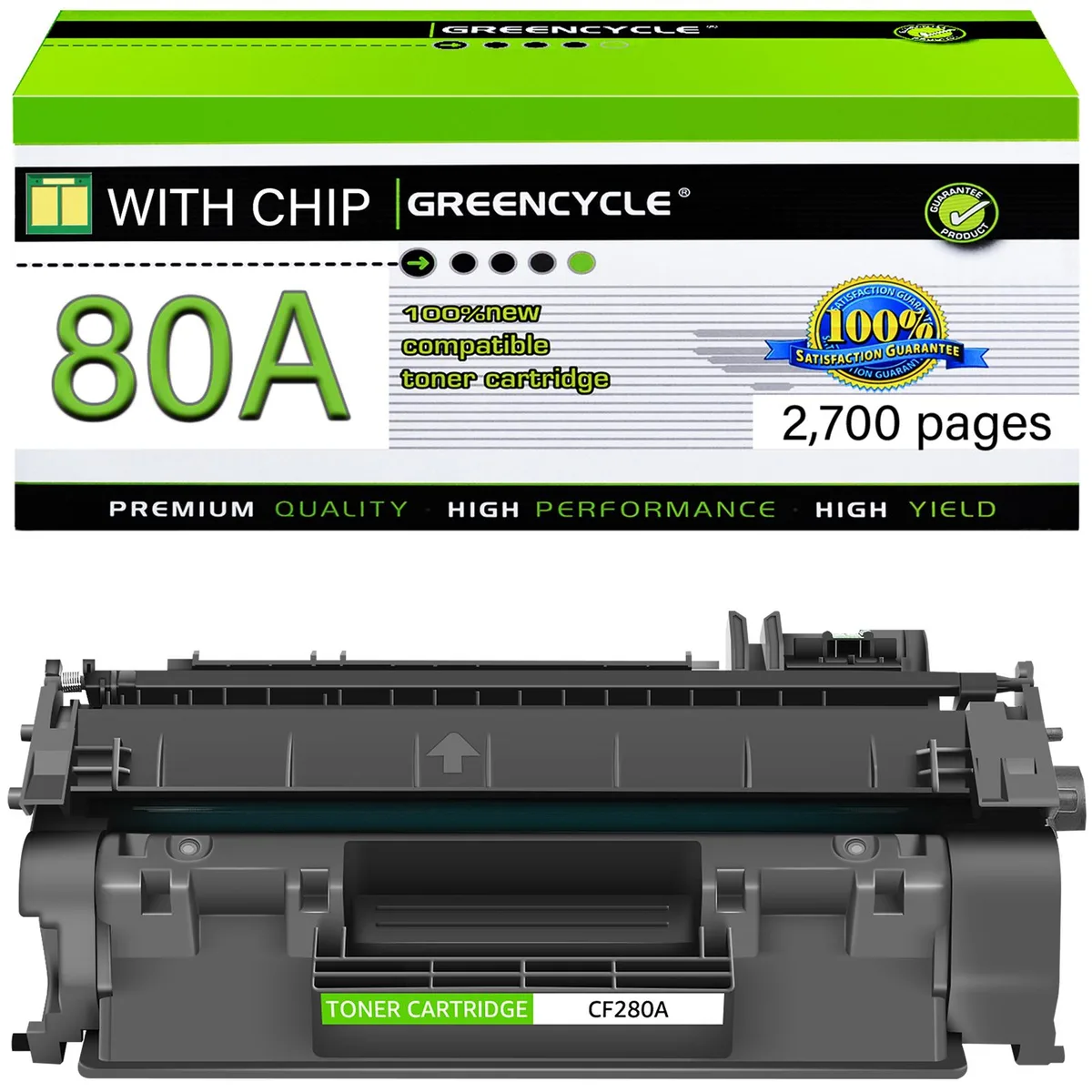 GREENCYCLE GREENCYCLE CF280A compatible toner cartridge black 2700 pages — product photo