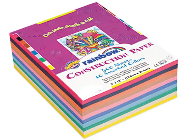 Pacon Pacon 6555 construction paper 9 x 12 assorted 500 sheets 76 lb — product photo