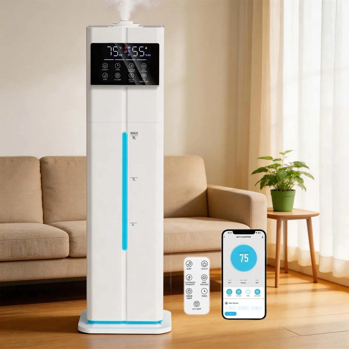  Zeova 9L Smart Cool Mist Humidifier White — product photo