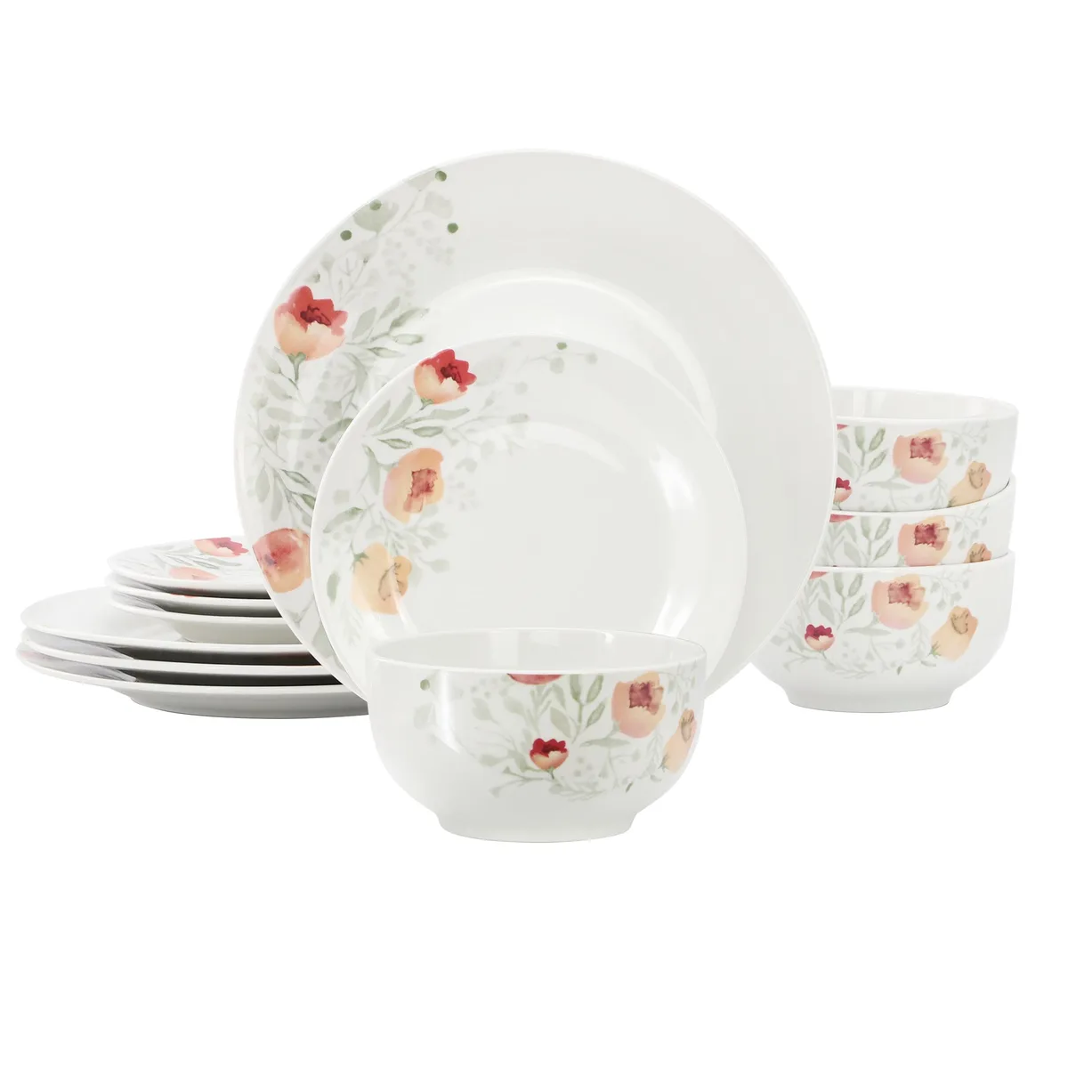 Elama Elama Poppy 12 Piece Porcelain Dinnerware Set — product photo