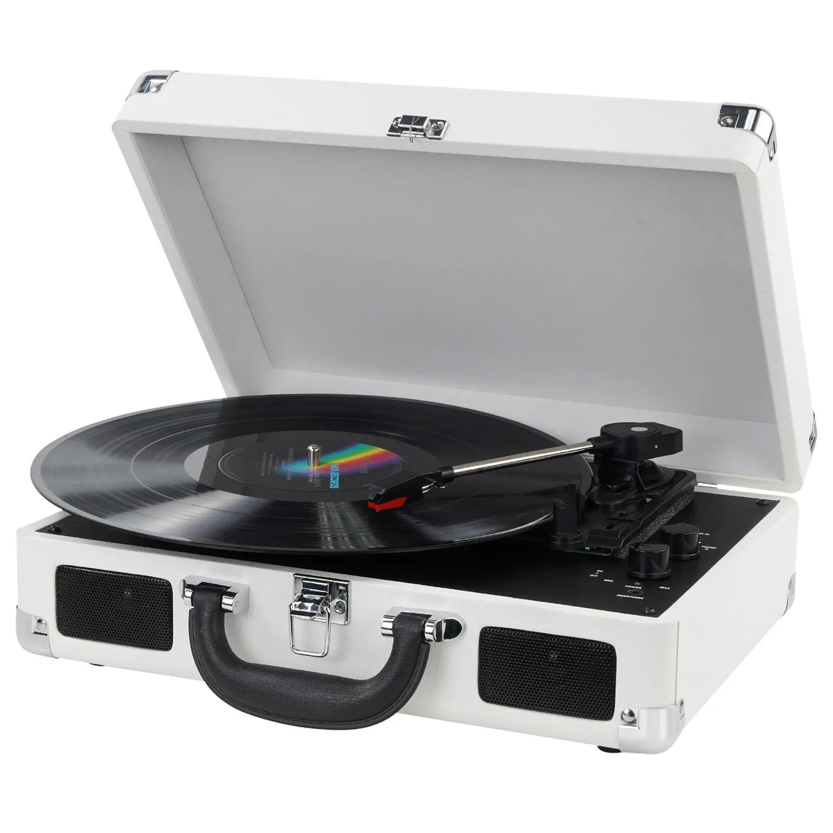 DigitNow! DigitNow! White Suitcase Turntable Bluetooth 3-Speed — product photo