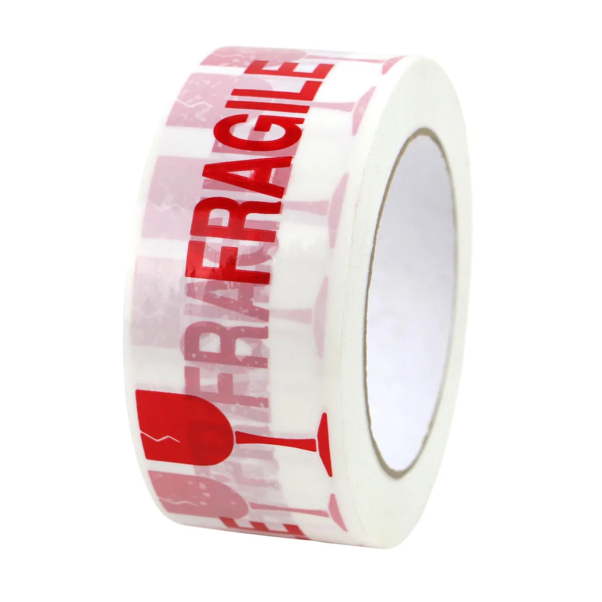 FindTape FindTape Printed Carton Sealing Tape 48 mm x 110 yds White Red FRAGILE — product photo
