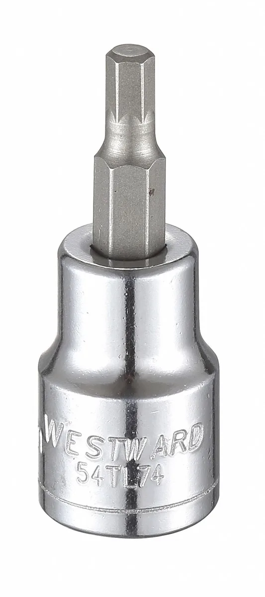 Westward 54TL74 3/8 inch drive hex socket bit metric 4.5 mm tip
