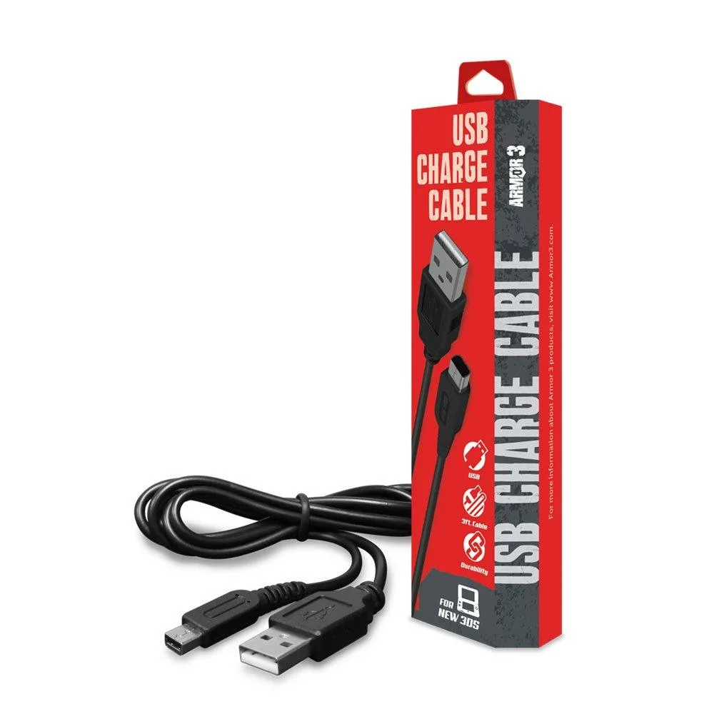  Armor3 M07190 USB Charge Cable for Nintendo 2DS 3DS DSi XL 3 ft Black — product photo