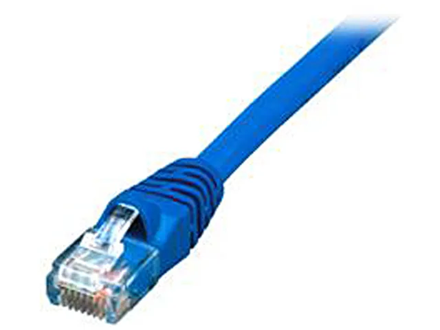 Blue CAT6 Ethernet cable, 7 ft, gold RJ45 connectors, snagless boots