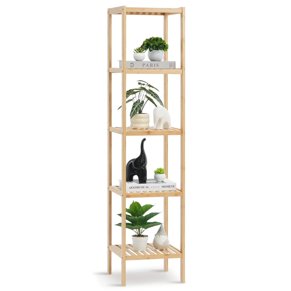VEVOR VEVOR 5-Tier Bamboo Corner Shelf 12.99×12.99×57.87 in — product photo