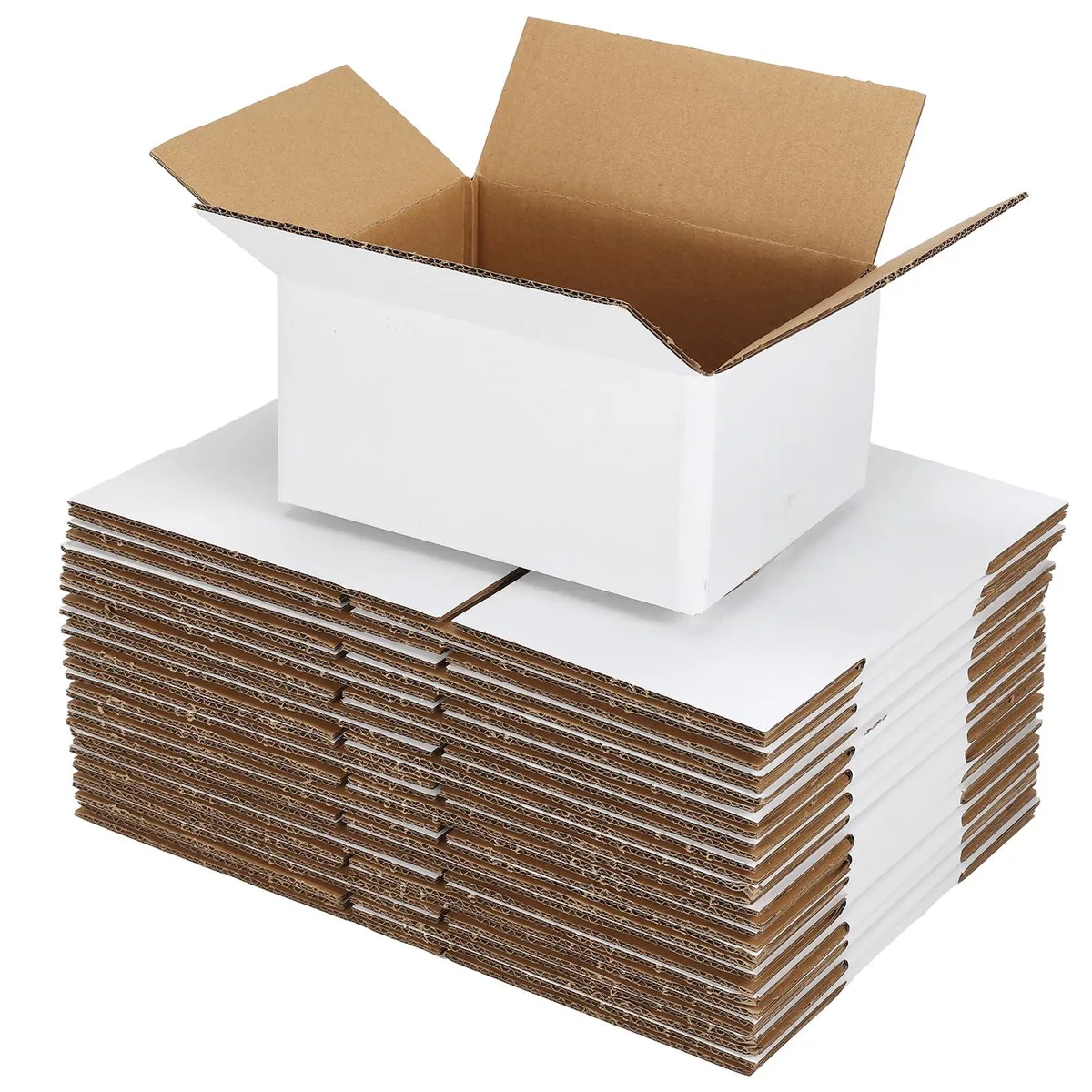  SPEPLA StillRiver 8x6x4 Inches White Double Wall Corrugated Cardboard Shipping Boxes Set of 18 — product photo