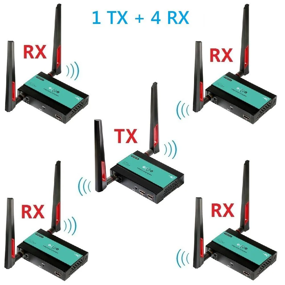 Lenkeng Technology Co,. Ltd Lenkeng Technology Co,. Ltd 1 TX 4 RX 1080p Wireless HDMI Extender Kit — product photo