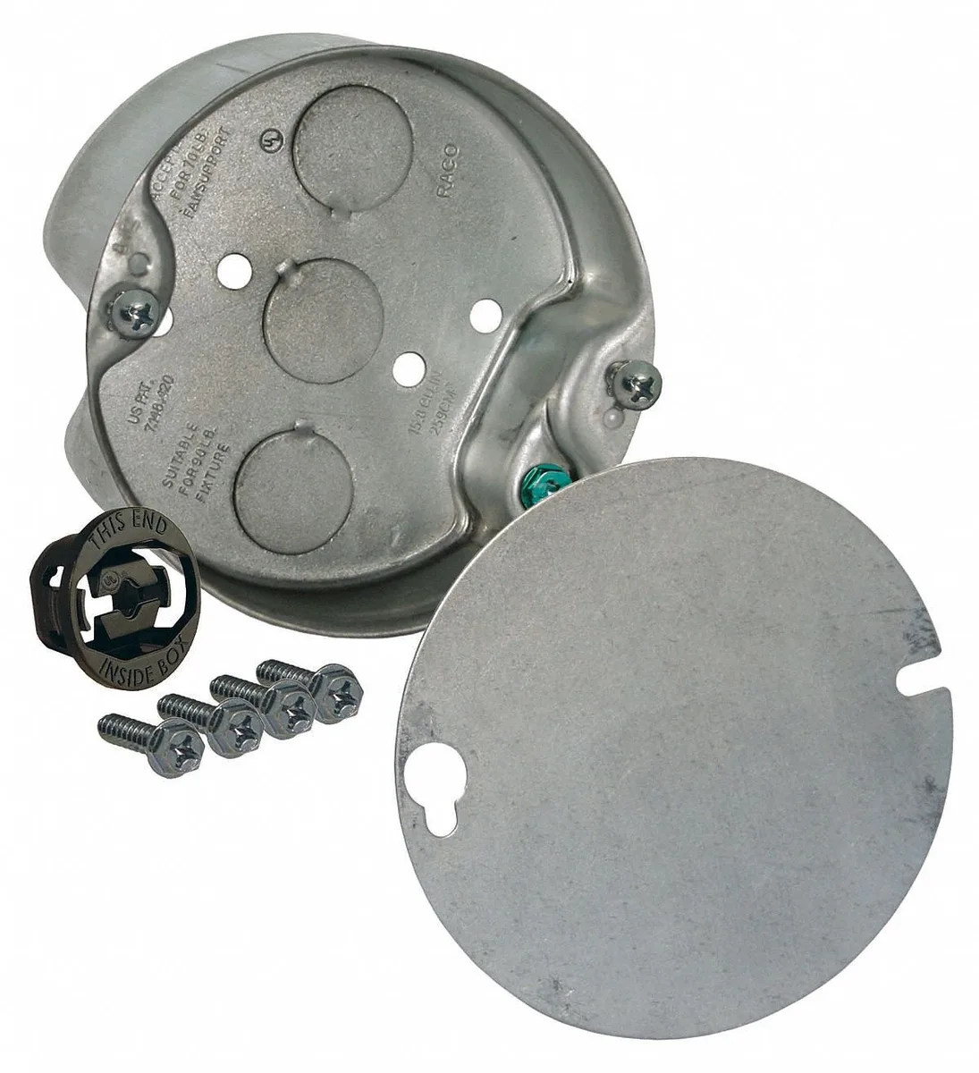 Hubbell Incorporated Hubbell Incorporated RACO 296-1 Electrical Box, 15.8 cu in, Ceiling Box Type, 1 Gang, Galvanized — product photo