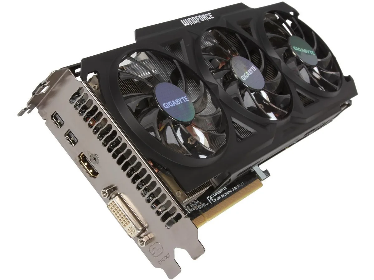 GIGABYTE GIGABYTE Radeon R9 280X WINDFORCE 3X 3GB GDDR5 graphics card — product photo