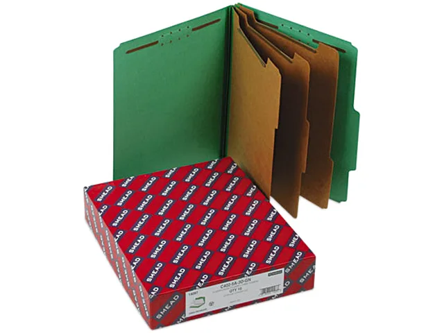 Smead Smead 14097 Classification Folder 3" Expansion 8-Section Letter Green 10/Box — product photo