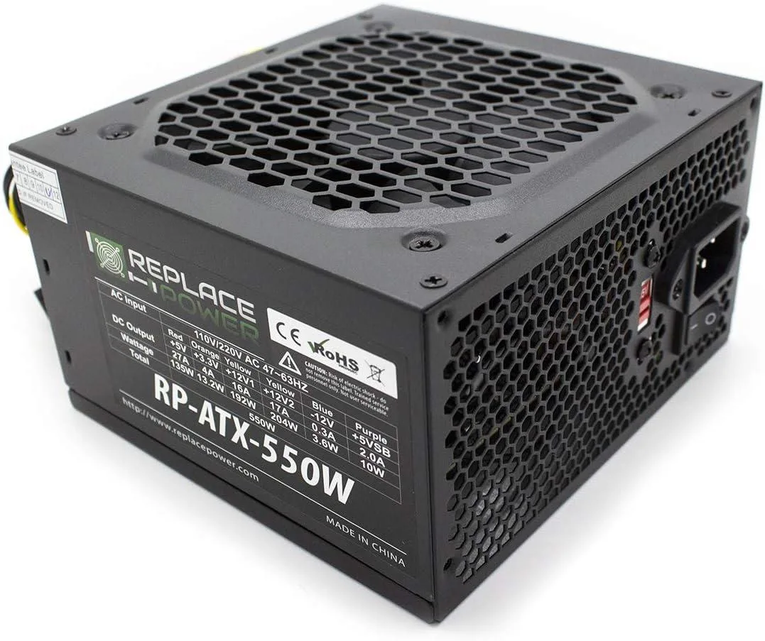 myVolts myVolts 550W ATX Power Supply 204pin SATA Support Black — product photo