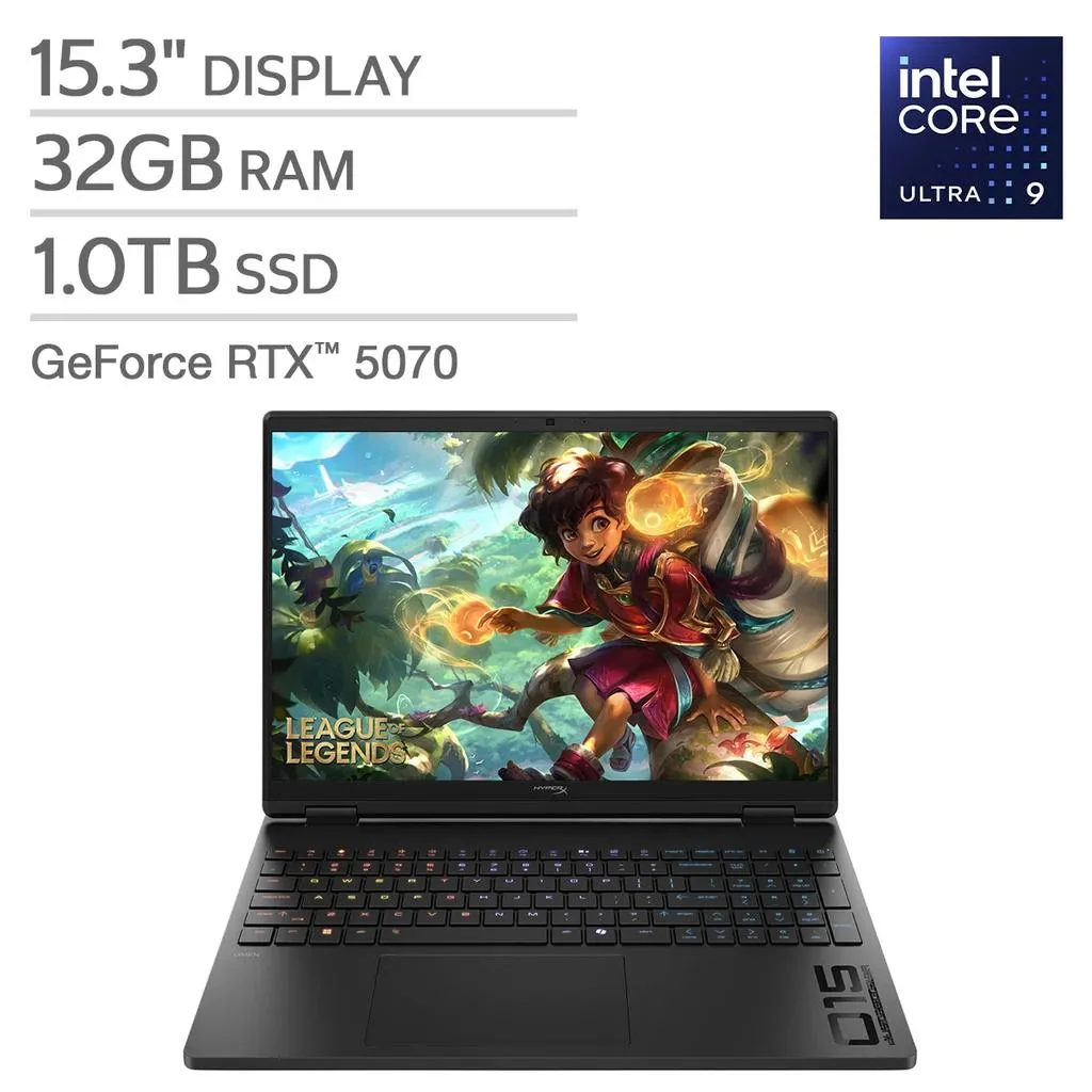 HP HP HyperX OMEN 15.3" Gaming Laptop Core Ultra 9 275HX RTX 5070 32GB 1TB — product photo