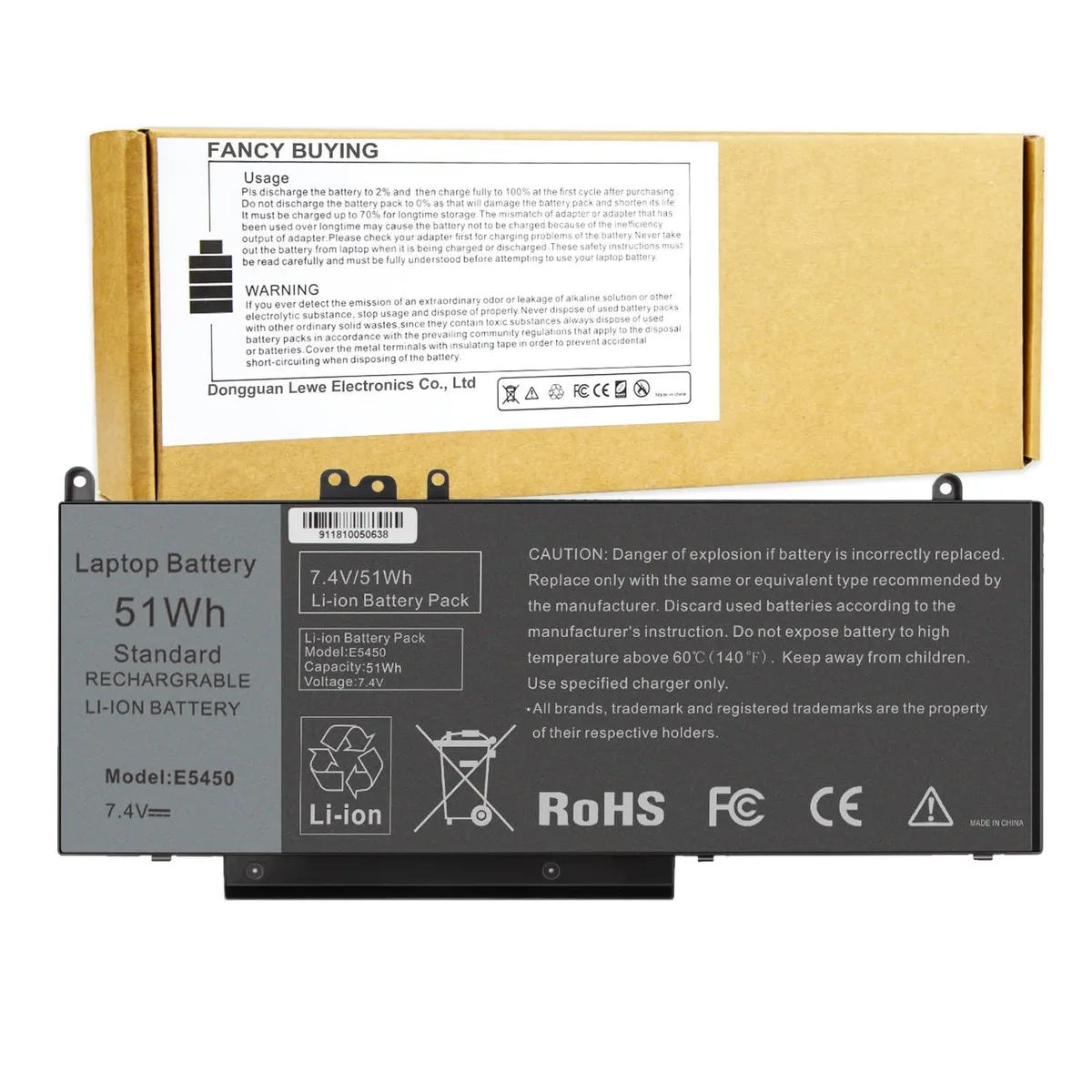  Dell G5M10 51 Wh 7.4 V Li-polymer laptop battery — product photo