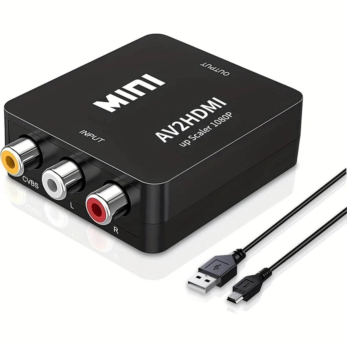  BJardinier YH-AV-Black RCA to HDMI Media Converter 1080P 60Hz Black — product photo