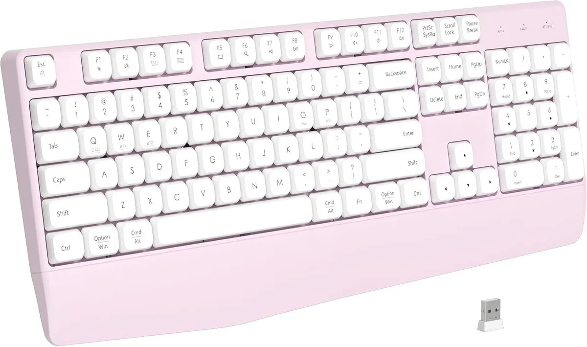 TUKO TUKO Wireless Keyboard with Wrist Rest Pink — product photo