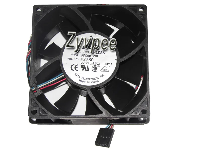 Zyvpee Zyvpee AFC0912DE P2780 90×38 mm 12 V 2.5 A 4-wire PWM case fan — product photo