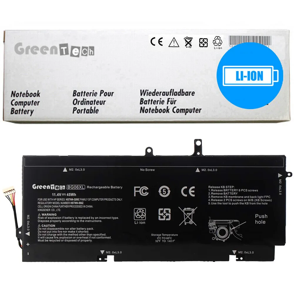 NShi NShi laptop battery for HP EliteBook 1040 G3 11.4V 43WHR 6 cell 3947mAh BG06XL — product photo