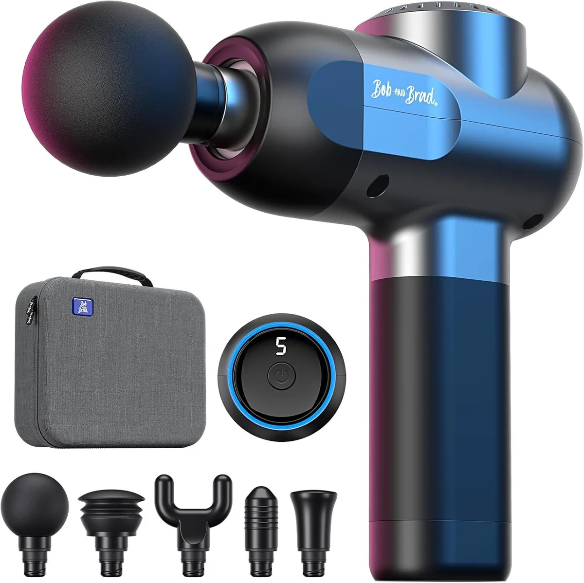 BOB BOB C2 Massage Gun Black 5 Speeds 5 Heads 45 lbs 40 dB USB-C — product photo
