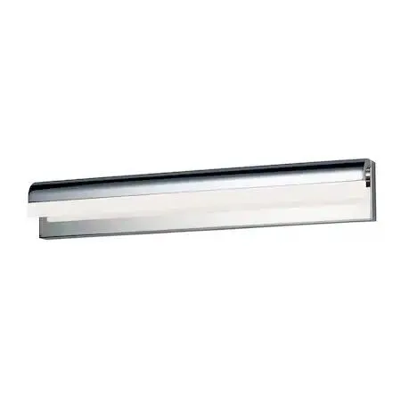 Polished chrome aluminum frame with frosted acrylic diffuser, 30 inches wide