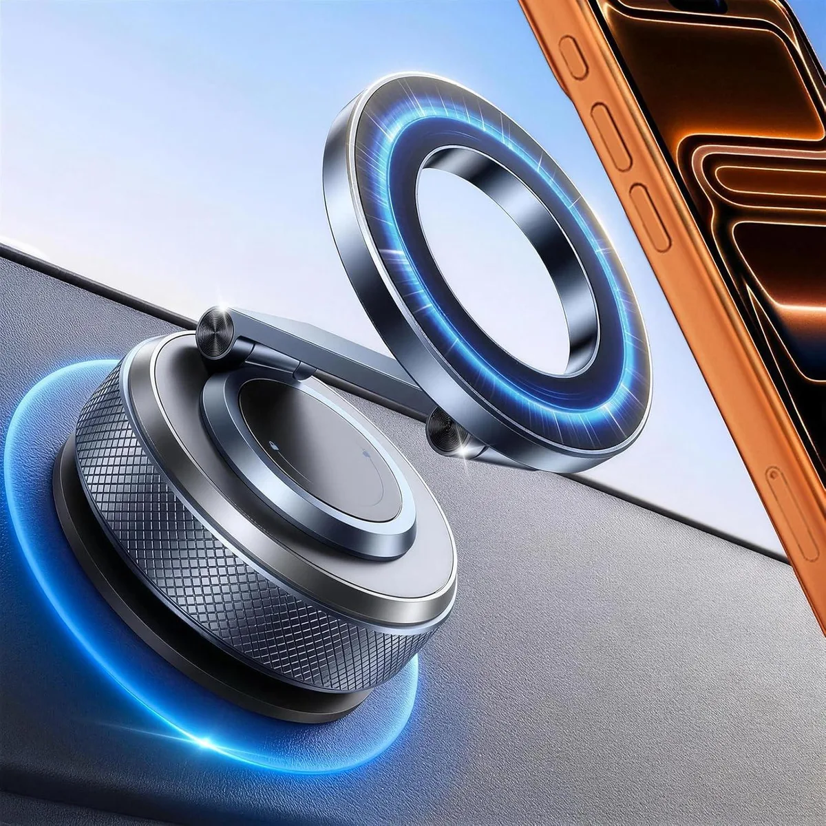 Keyence Keyence Vacuum Magnetic Phone Holder 80LBS Suction 3000gf Magsafe 360° Adjustable Black — product photo
