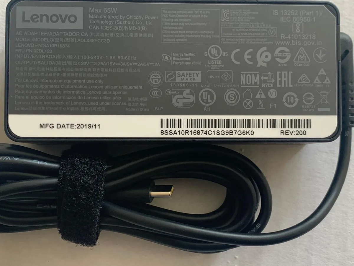 Kenuco Kenuco 65W USB-C AC Adapter for ThinkPad Yoga Flex Miix — product photo