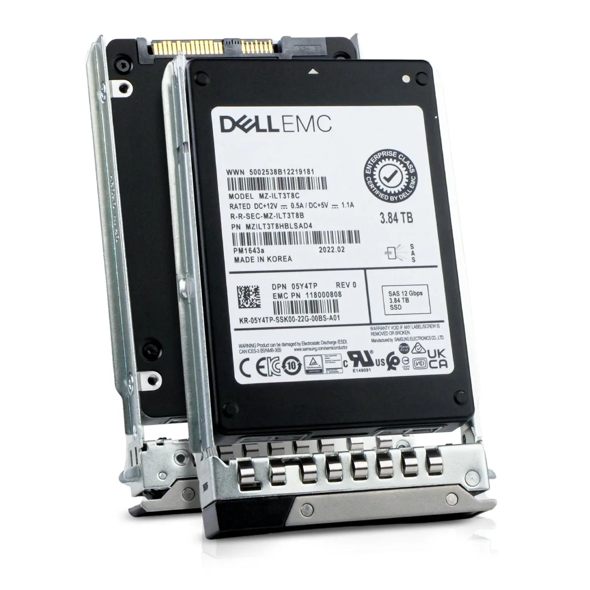 DELL DELL 05Y4TP 3.84TB SAS 12Gb/s 2.5in enterprise SSD — product photo