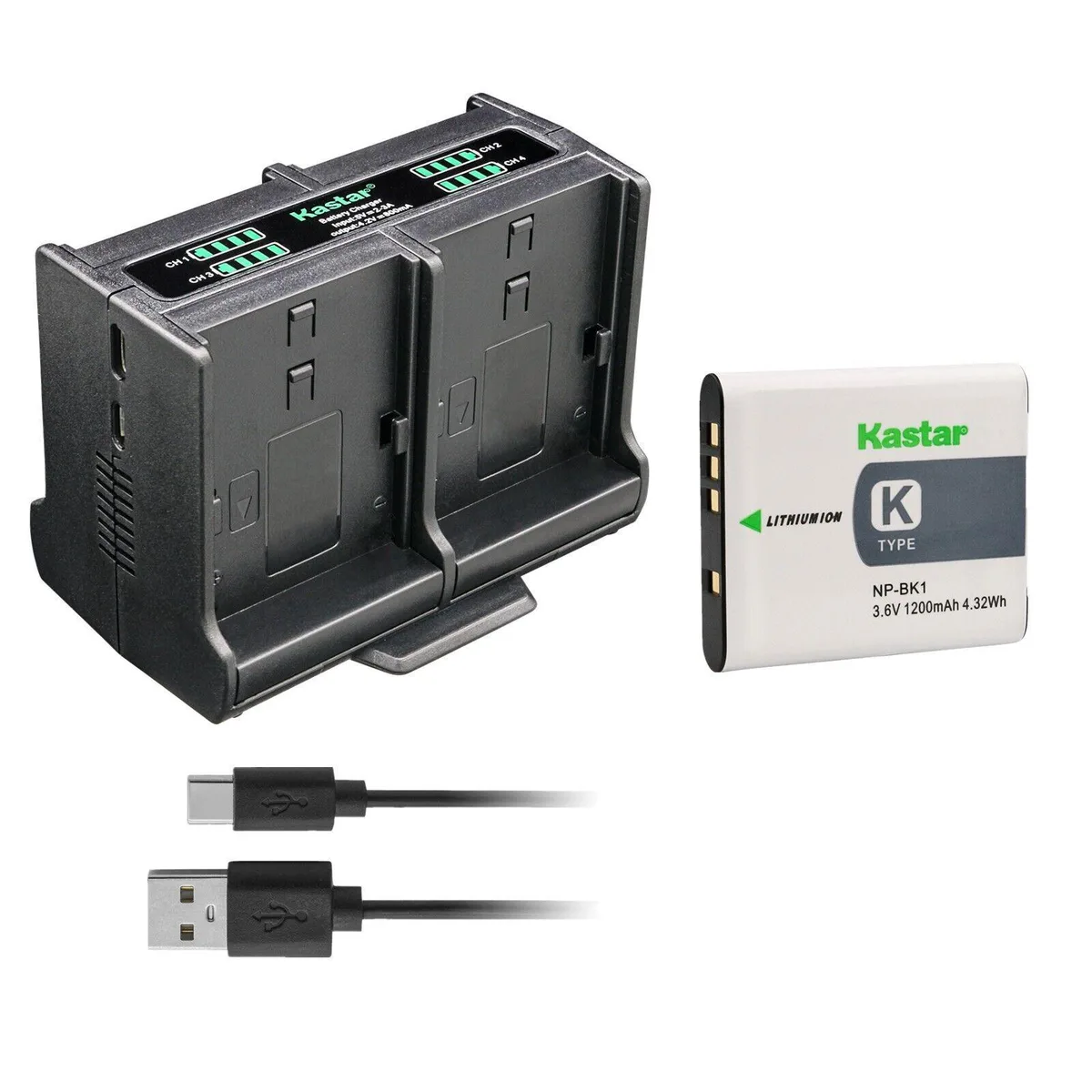 Kastar Kastar NP-BK1 Battery &amp; Quadruple Charger 1-Pack — product photo