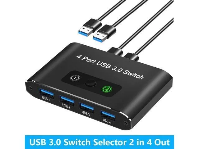 LORDWORLD LORDWORLD USB 3.0 Switch 2 in 4 Out KVM Switcher — product photo