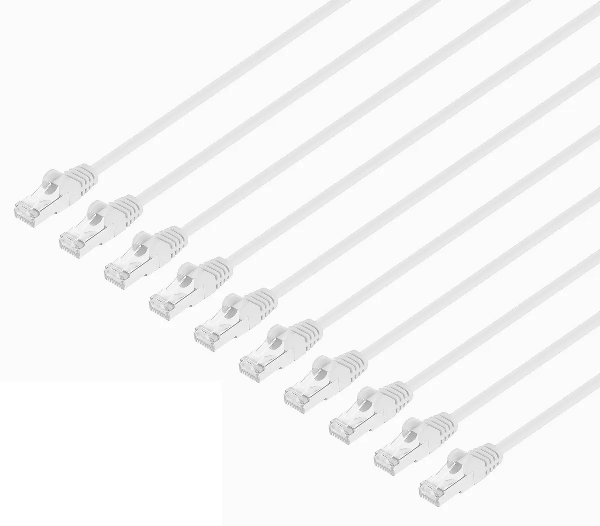 Intellinet Network Solutions Intellinet Cat8.1 U/FTP Slim Ethernet Cable 0.5 ft White 10-Pack — product photo