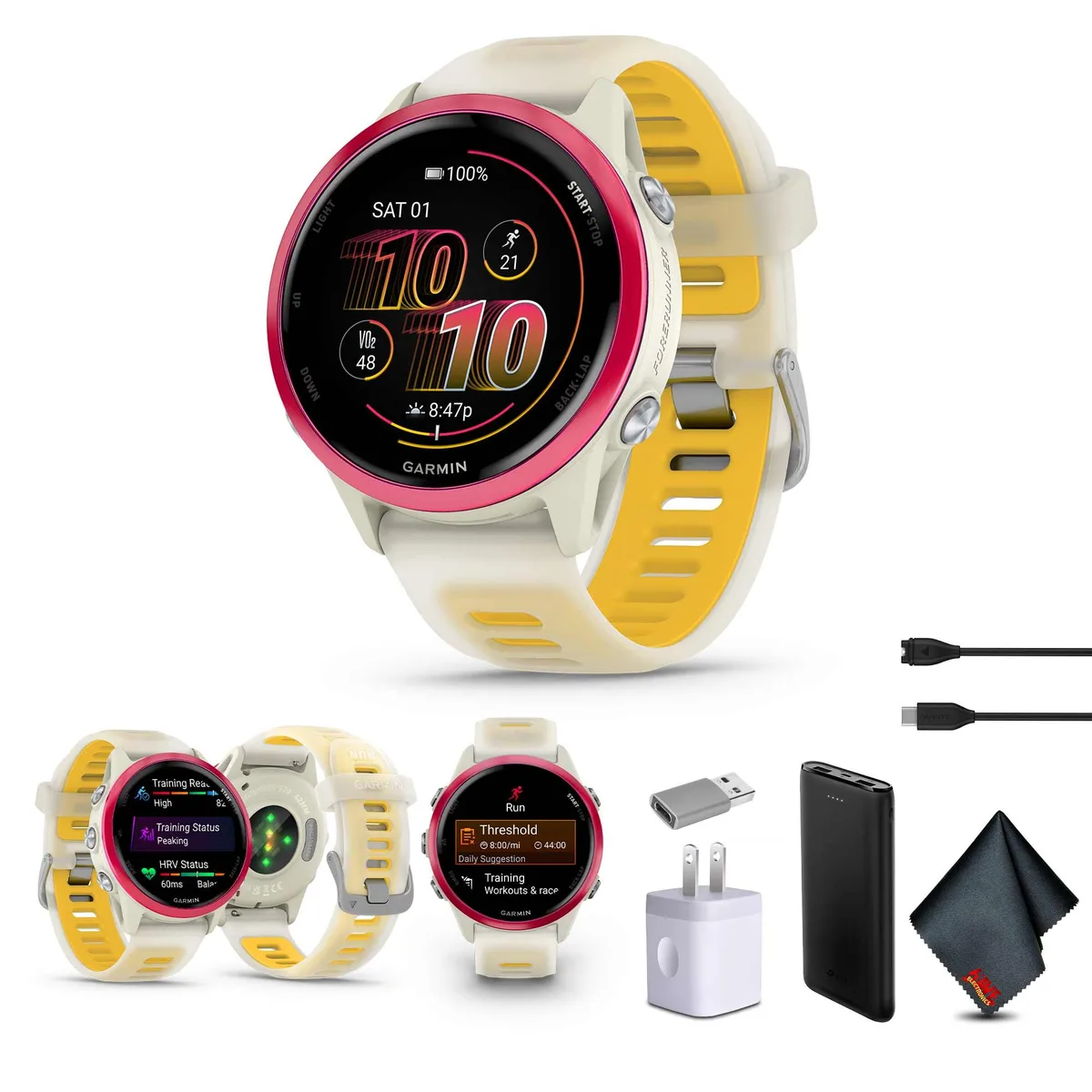 Garmin Garmin Forerunner 570 42mm Smartwatch Raspberry Aluminum Bundle — product photo