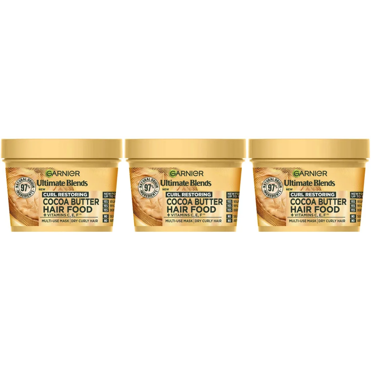 Garnier Garnier 52131755262270 Cocoa Butter 3-in-1 Hair Mask 400 ml 3-Pack skin care — product photo