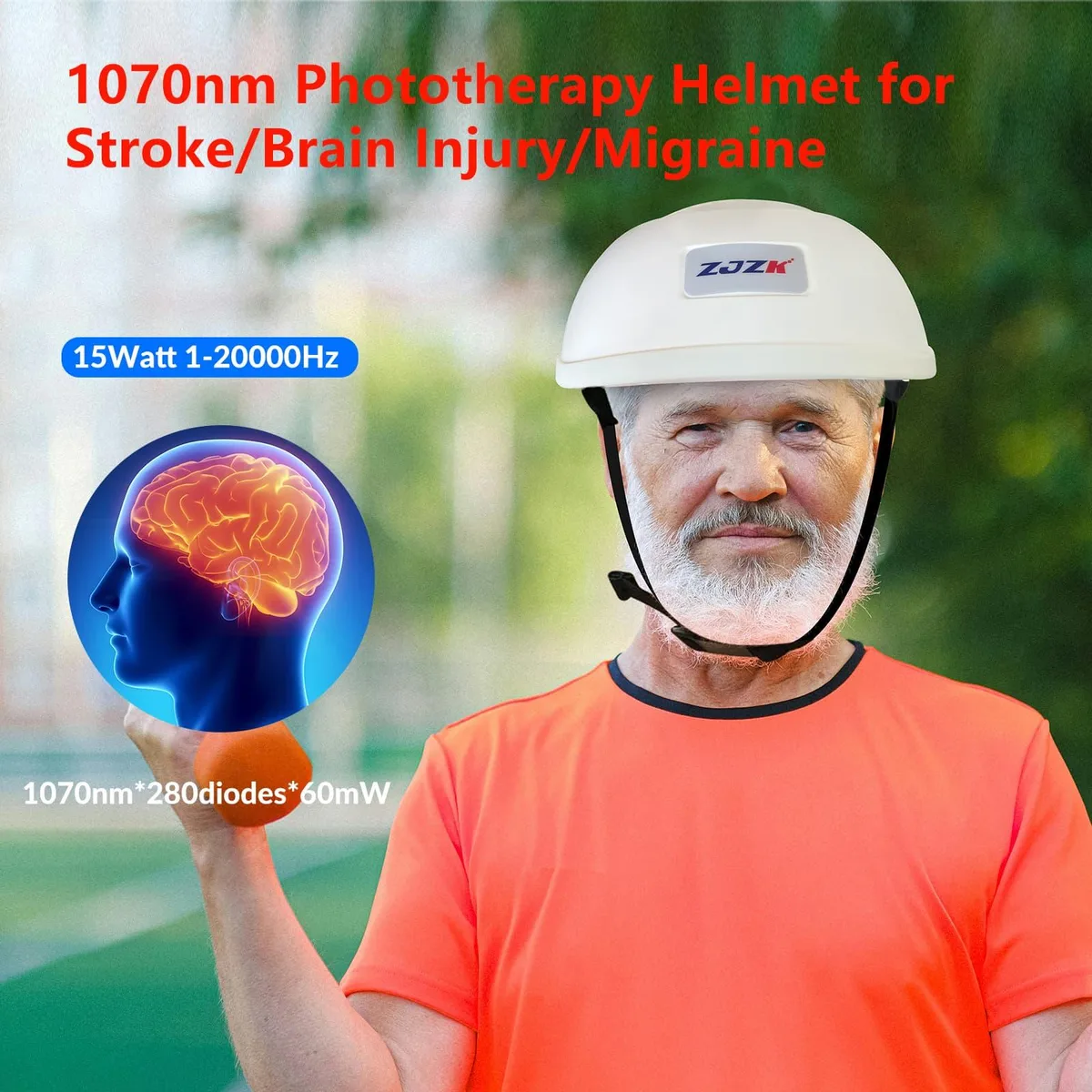 ZJZK ZJZK 1070nm Near Infrared Light Helmet 280 Diodes — product photo