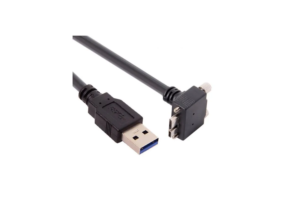 BUCIER BUCIER 3.0M USB 3.0 Micro-B 90° Up Angled Screw Mount Cable — product photo