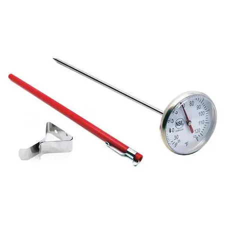 Value Brand Value Brand 23NU24 8" Stem Analog Dial Pocket Thermometer 25 to 125 Degrees F — product photo